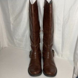 Nevada Tall Boots with Gold Harness' Size 8 Brown